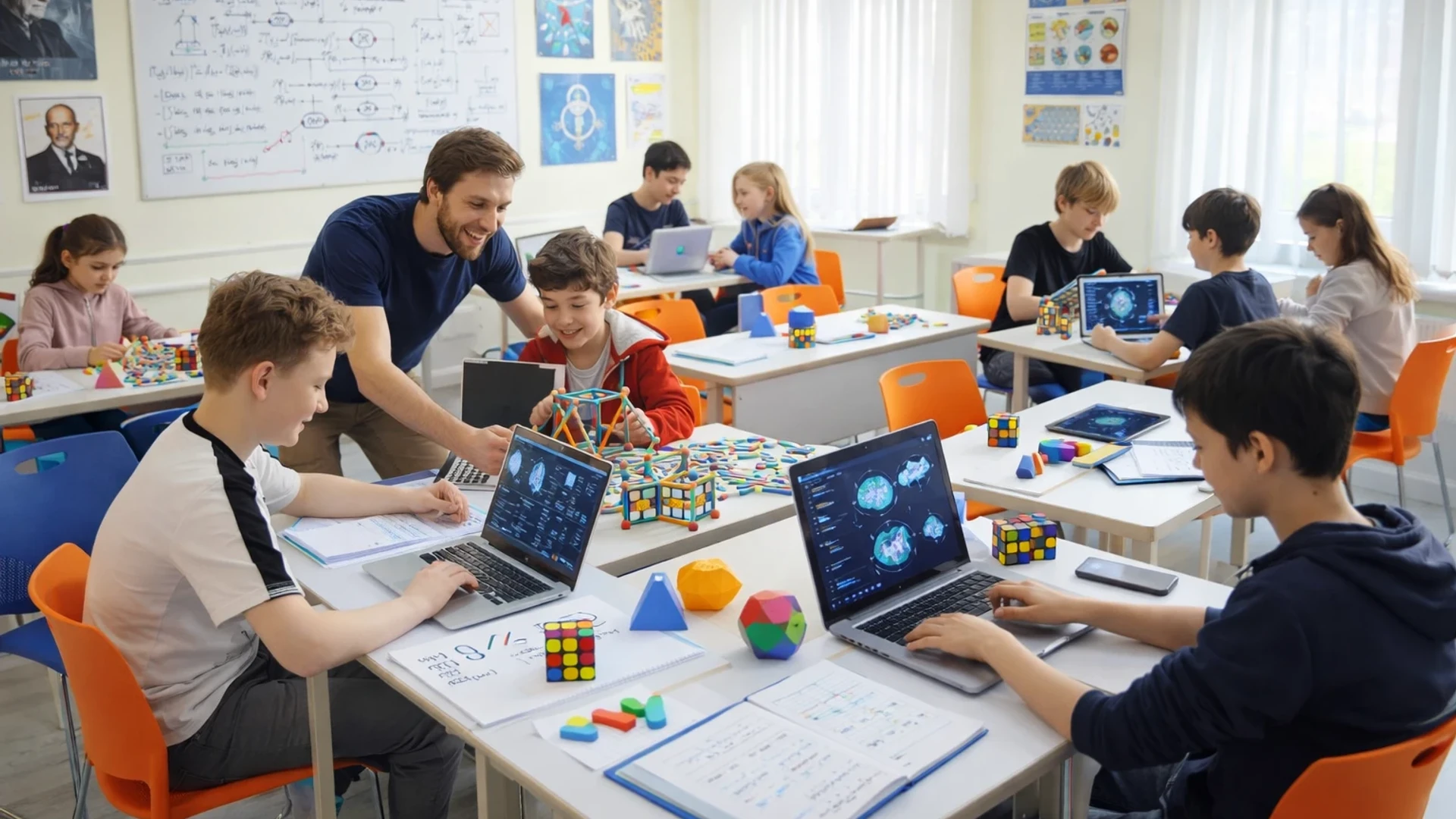 Дети проводят научные эксперименты на каникулах