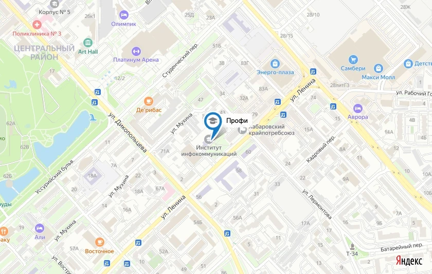 Карта расположения учебного центра Профи